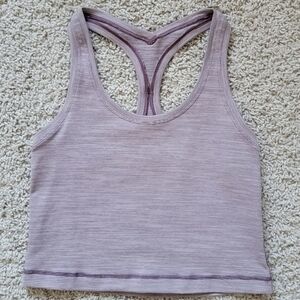 Lululemon Lilac Striped Racerback Crop Tank